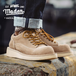MADEN brand Workwear Style Men Tough Guy Party Youth 2025 Fall New Workwear Shoes Trend All-match American Retro Casual Shoes Men Mature Fashionistas Suede Big-toe Shoes