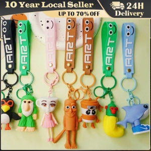 Funny Italian Brainrot Keychain Anime Tung Tung Tung Sahur Ornament Tralalero Tralala Shark Animals Keyring Bags Pendant Gifts