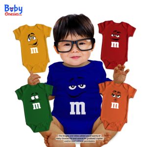 Baby Onesies PH MMs Chocolate Baby Onesie 0-12 months Newborn Baby Boy Girl Cotton Bodysuit Monthly Onesies
