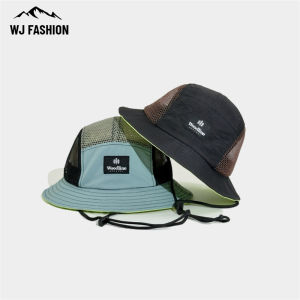 【WJ】Outdoor Lightweight Breathable Fisherman Hat Summer Quick Drying Hiking Sun Hats for Men and Women Sports Mesh Color Blocked Basin Hat