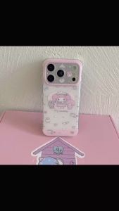 Sanrio | Ốp Điện Thoại Chống Sốc Họa Tiết Chấm Bi Cửa Sổ Lớn Melody Dành Cho iPhone 15/16/17 Pro Max - Vỏ Nhựa Chống Trầy Xước Chống Nước