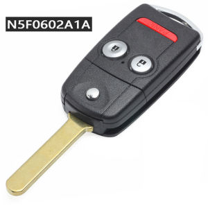 KEYECU 313.8MHz ID46 Chip FCC: MLBHLIK-1T / N5F0602A1A Flip Folding 3 Button Remote Car Key Fob for Acura TL TSX ZDX MDX RDX