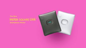 Authentic Fujifilm Instax Square Link Smartphone Printer with FREE Instax Square Glossy Film 10 Sheets – Ash White Midnight Green