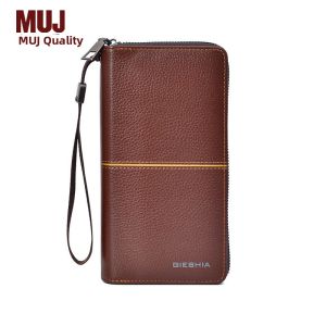 2025 New Mens Wallet Leather Large Capacity Cash Holder Long Style Business Card Bag Integrated Design Youth Fashion