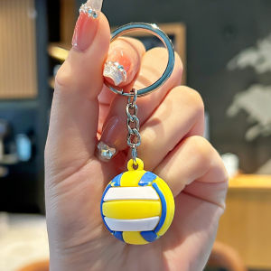 1pcs Keychain for Kids Boy Keychain for Bag Aesthetic Key Ring Backpack Sports Football Basketball Volleyball Rugby Tennis Pendant Keychain Soft PVC Small Party Gift