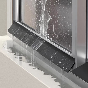 2m TPE Window Water Blocking Bar BalconySelf Adhesive Waterproof Sealing Strip Home Window Edge Water Deflector Flashing Board