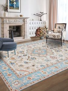 Fresh Persian Carpet Living Room High-End Bedroom Side Rug American Vintage Sofa Coffee Table Blanket Viscose Woolen Floor Mat