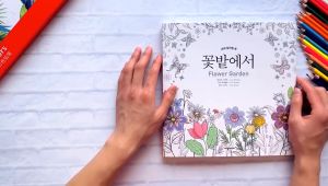 ดอกไม้เกาหลี สมุดระบายสีในสวนสวนดอกไม้สำหรับผู้ใหญ่ การบีบอัด ดอกไม้ วาดภาพกราฟฟิตี