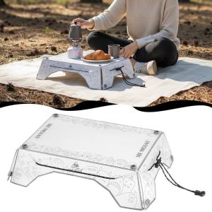 Portable Folding Camping TableUltra Light PP Mini Outdoor Table Tray Waterproof Small Foldable Desk for Picnic Hiking Backpack