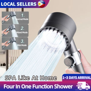 3-Mode Shower Head One-Button Water Stop Nozzle Handheld Set Massage Filtered Adjustable Tipid High Pressure