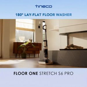 Tineco Floor One S6 Stretch Pro Wet and Dry Cordless Stick Vacuum Cleaner and Floor Washer Vakum Pembersih Lantai 85℃ Flash Drying Smart Vacum Penyedot Debu Sapu Pel Self - Cleaning