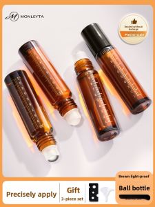 MONLEYTA | Portable Travel Glass Essential Oil Sample Roller Bottles 10ml With Scale Dropper Empty Roller Bottles For Aromatherapy
