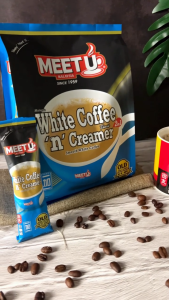 MEET U White Coffee N Creamer 2 in 1 | Kopi Putih 2 dalam 1 Pracampur Segera  (12s x 25g) HALAL
