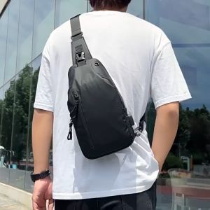 F37 Men chest bag large capacity shoulder crossbody bag casual hanging bag waterproof outdoor travel backpack fashion
