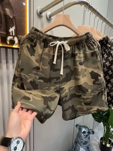 กางเกงขาสั้นอเนกประสงค์ American Camo - กางเกงขาตรงแนวสปอร์ตผ่อนคลายลําลองผ้าสวมใส่สบายและสวมใส่ง่าย