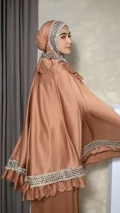 Mukena Lasercut Rempel Kalung Arsila Katun premium Renda Ziper mewah jumbo Mtizfactory