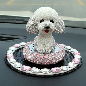 Creative Car Decorations Moving Head Cute Dog High End Car Accessories Goddess Style Automobile Interior Decoration Items