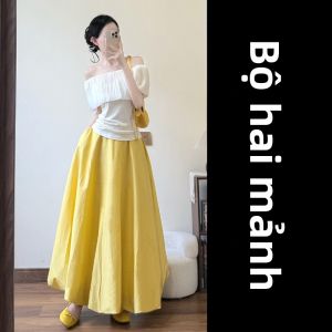 Karrar betsey | Bộ Váy Quần Vai Duy Nhất Màu Vàng