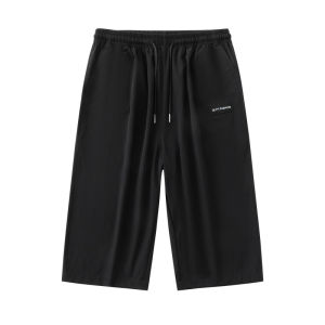 Mens Summer Lightweight Breathable Ice Silk Loose Seven-Foot Pants High Elasticity Quick-Drying Casual Sports Shorts