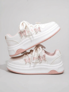 Warrior | Breathable Thick-soled Pink Casual Sneakers