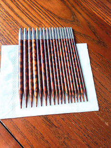 Handmade Snake Pattern Wood Needle round Rod Sweater Needle Ring Needle Half Finished Product round Wood Stick Straight Needle DIY Needle