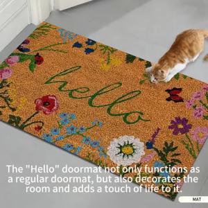 Thin Non-slip Floor Rug Mat Durable Welcome Doormat Outdoor Entrance Mat Welcome Mat Machine Washable Suitable for Family
