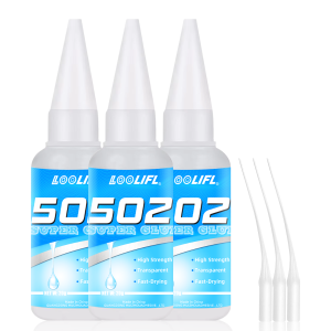 1-5Pcs Loolifl 502 Super Glue 20g Quick Dry Strong Clear Adhesive with Precision Tips Universal Repair Glue for Multi Materials