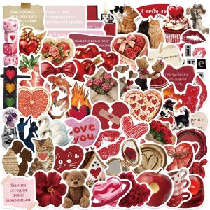 50-100Pcs Cartoon Heartbeat Vintage Graffiti Stickers Waterproof Vinyl Decals for Guitar Notebook Luggage Laptop Phone Case Gift