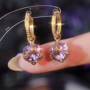 Cool Purple Flashing Ear Cuffs for Women Fashionable Luxury Design Alloy Material Heart/Sphere/Pendulum Shape Jewelry Accessories