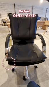 High Quality - Classic Chili Red & Classic Black Swivel Office Chair PU Leather Adjustable Computer Desk Armchair Medium High Back Wheel | H89 -98 x D49 x L48cm