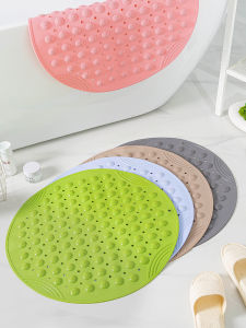 round Bathroom Non-Slip Mat Shower Pad Bathroom Floor Mat Home Toilet Suction Cup Anti-Fall Mat Modern Simple Style Machine Knitted