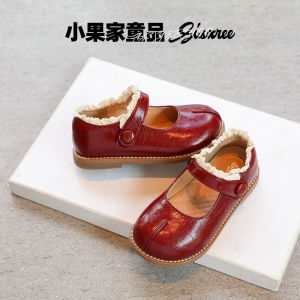 Princess Style Red Single Shoes for Girls Spring Autumn Performance Shoes Little Girls Fashionable Kids Leather Shoes