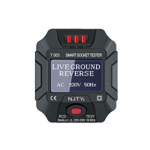 NJTY | Máy Kiểm Tra Ổ Cắm Thông Minh NJTY T003 Màn Hình LCD Phát Hiện Lỗi Dây Điện Kiểm Tra Điện Áp & Kiểm Tra An Toàn RCD (90-250V) Dành Cho Thiết Bị Tìm Cầu Dao Điện
