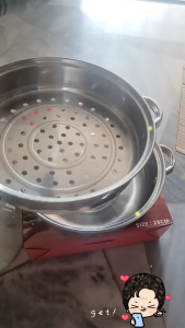 PRADO 28cm Big Size 3 Layers Stainless Steel Glass Transparent Lid Thicken Steamer Soup Cooking Pot Set Periuk Pengukus 045 3L