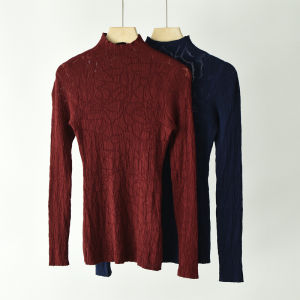 เสื้อสเวตเตอร์คอปกต่ำสำหรับผู้หญิง ทรงเข้ารูป นุ่ม สวมใส่สบาย เสื้อชั้นในถัก ผ้าขนสัตว์ ฤดูใบไม้ร่วง/ฤดูหนาว สไตล์ใหม่ เสื้อสเวตเตอร์คอกลม