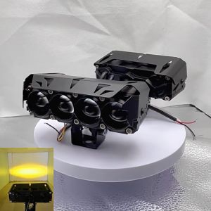 2PCS Led Lampu Sorot Tembak 24V/12V Truk Mobil Motor Depan 5/2 Mata Lampu Kabut Sorot Tinggi/Rendah Warna Ganda