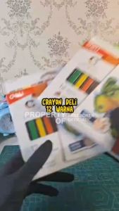 Crayon Segitiga Sekolah Deli [EC200/12/18/24 Warna] / Pensil Krayon Cerah Ergonomis Tidak Beracun / Alat Perlengkapan Menggambar