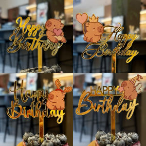 Acrylic Capybara Cake Topper for Kids Birthday Baby Shower Party Cute Animal Decoration Supplies