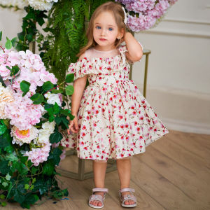 ชุดเดรส1st เด็กผู้หญิงสำหรับ งานเลี้ยงวัน ชุดเจ้าหญิงชุดเดรสเด็กลายดอกไม้สำหรับ งานแต่งงานกระโปรงตูตูตูชุด L2160XZ เครื่องแต่งกาย