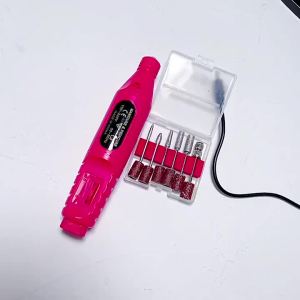 6 In 1 Electric Nail Drill Set Portable Nail Grooming Tool Includes Drill Bits Power Cord Suitable for Nail Filing and Buffing