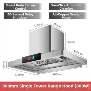 AOMIKANG | Commercial Powerful Stainless Steel Range Hood