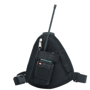 Lightweight and Durable Nylon Handheld Walkie-Talkie Chest Pouch Adjustable Size Outdoor Tactical Radio Storage Bag