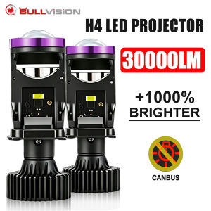 2pcs H4 LED Projector Mini Lens Auto H4 LED Headlight Bulbs Kit Conversion High Beam Low Beam 120W Turbo Fan Car Light Lamp