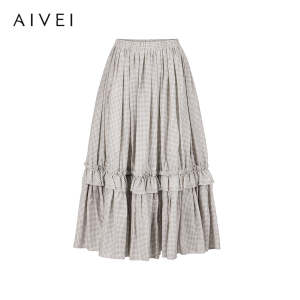 AIVEI | Celebrity Same Style Retro Country Plaid Dress