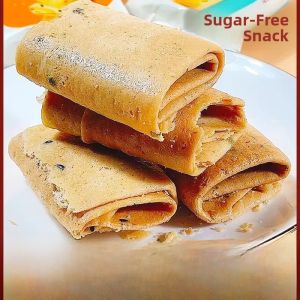 Almond Sesame Egg Roll Cookies Low Sugar Snacks for the Elderly Xiankangjipin Egg Crisp Biscuit Traditional Chinese Pastry