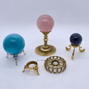 Retro Metal Crystal Ball Stand Creative Display Base Decorative Ornament Weathered Finish Home Decorations Storage Shelf