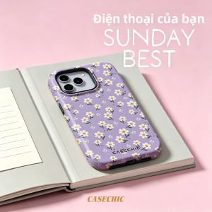 Potdemiel | Ốp Điện Thoại Lighthouse Hope Luxury 2 Trong 1 Họa Tiết Hoa Dành Cho iPhone 17/16/15/14/13 Pro Max - Chống Sốc Chống Xước Chất Liệu TPU Mềm Có Nam Châm Đóng Mở