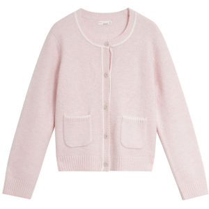 INMAN | Style Pink Round Knit Sweater Cardigan