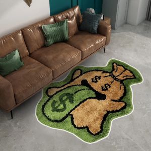 VIKAMA Tide Fun Cartoon Series Carpet Soft Non-Slip Short Pile Living Room Sofa Bedroom Bedside Personality Embellishment Decor