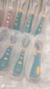 Set sendok garpu bahan stainless steel aman buat anak anak Spoon Fork for Kids
